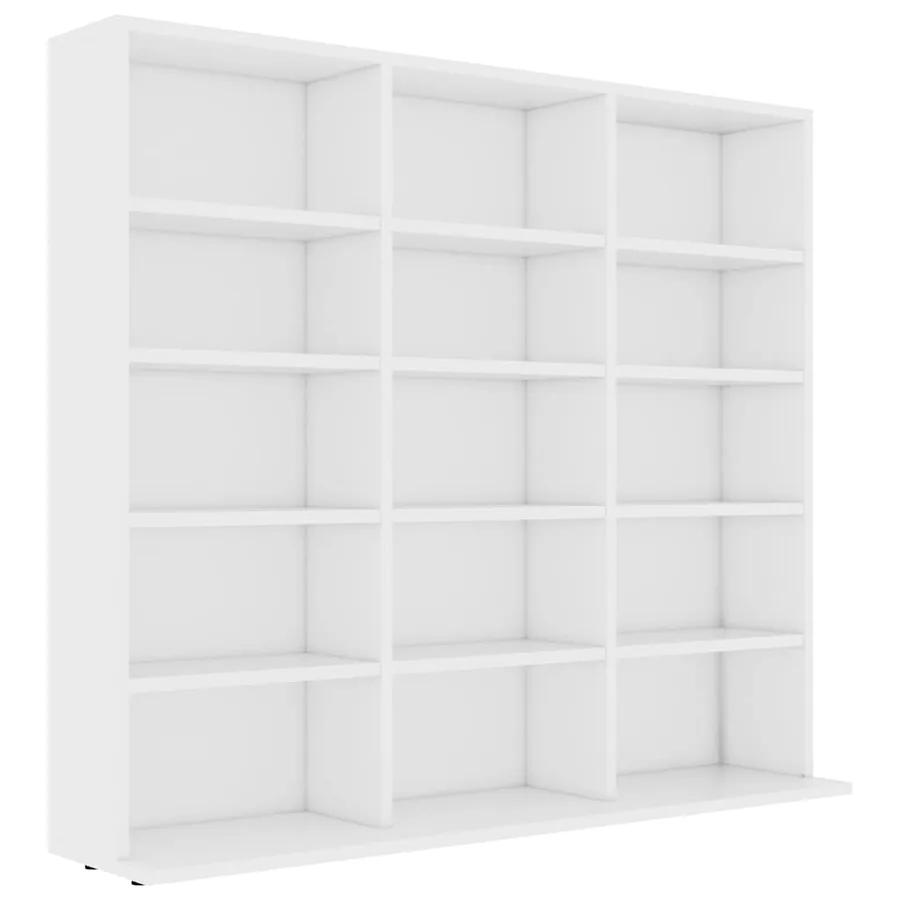 Armoire à CD Blanc 100x23x89,5 cm Bois d’ingénierie - 2