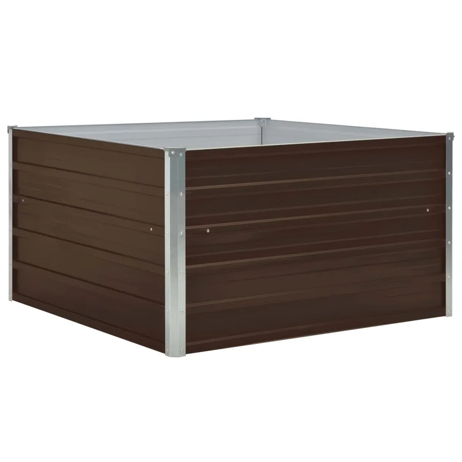 Jardinière 100 x 100 x 45 cm Acier galvanisé Marron - 2