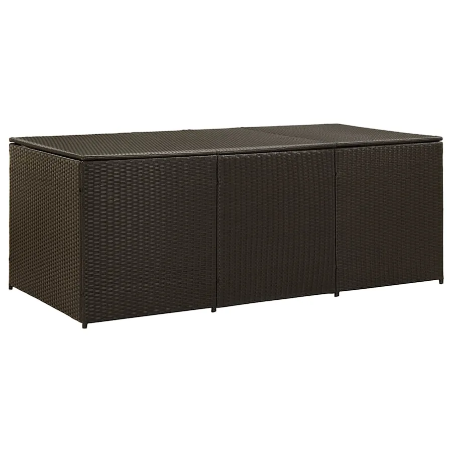 Boîte de rangement de jardin résine tressée 180x90x70 cm marron - 2