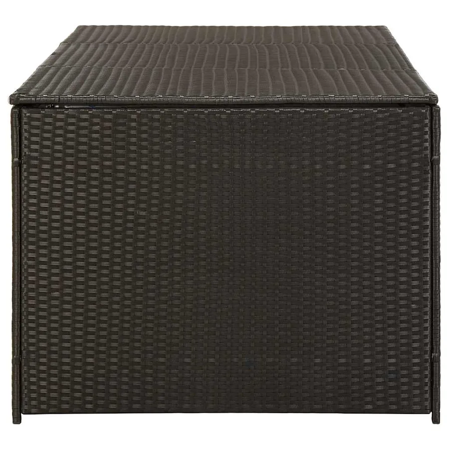 Boîte de rangement de jardin résine tressée 180x90x70 cm marron - 5
