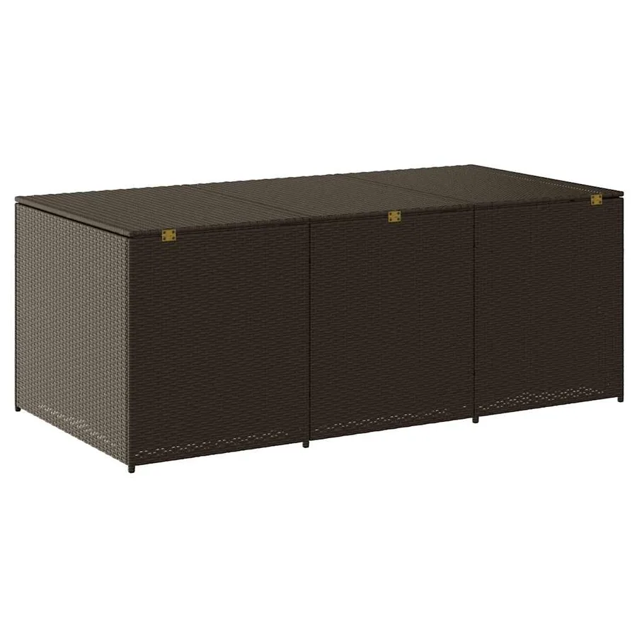 Boîte de rangement de jardin résine tressée 180x90x70 cm marron - 6