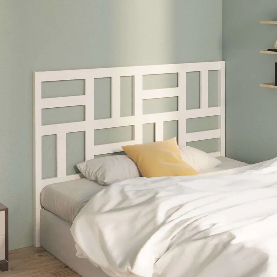 Tête de lit Blanc 166x4x104 cm Bois massif de pin - 3