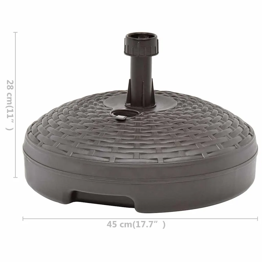 Socle de parasol rempli de sable/d'eau 20 L Plastique rotin - 6