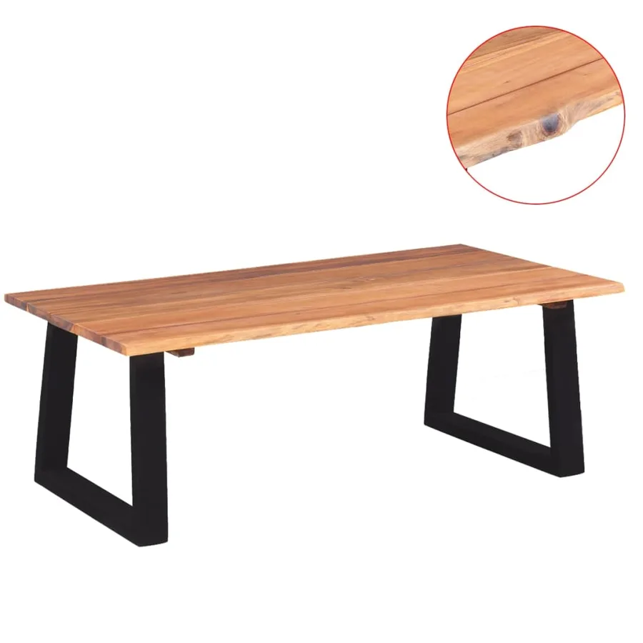 Table basse Bois d'acacia massif 110x60x40 cm - 2