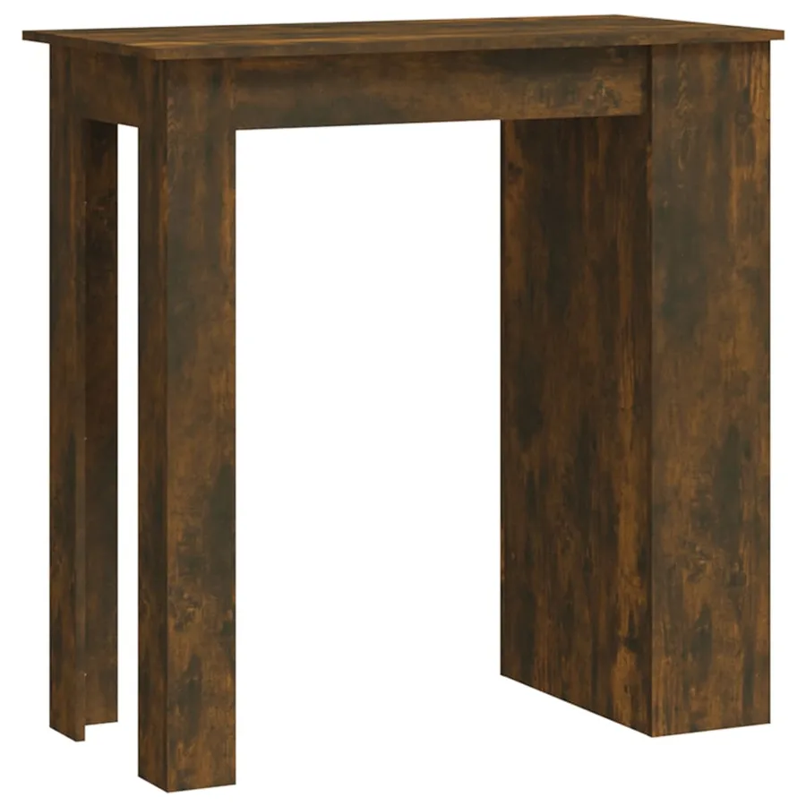 Table de bar et étagère de rangement Chêne fumé 102x50x103,5 cm - 2