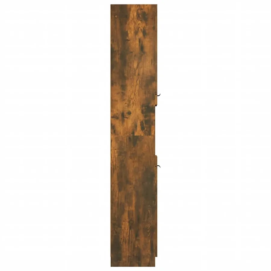 Armoire de bain Chêne fumé 32x34x188,5 cm Bois d'ingénierie - 9