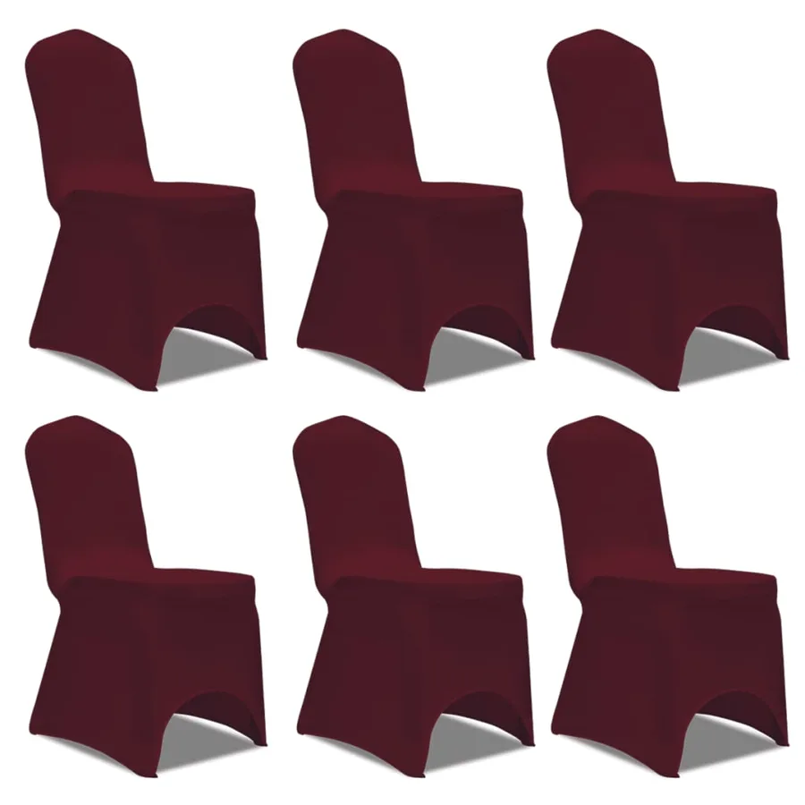 Housses élastiques de chaise Bordeaux 12 pcs - 2