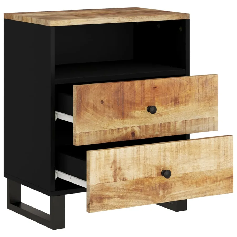 Table de chevet 50x33x62 cm Bois de manguier et d'ingénierie - 4