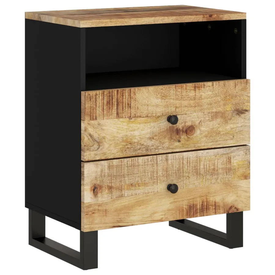 Table de chevet 50x33x62 cm Bois de manguier et d'ingénierie - 9