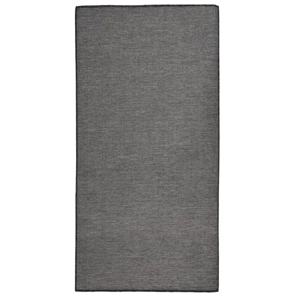 Tapis à tissage plat d'extérieur 100x200 cm Gris