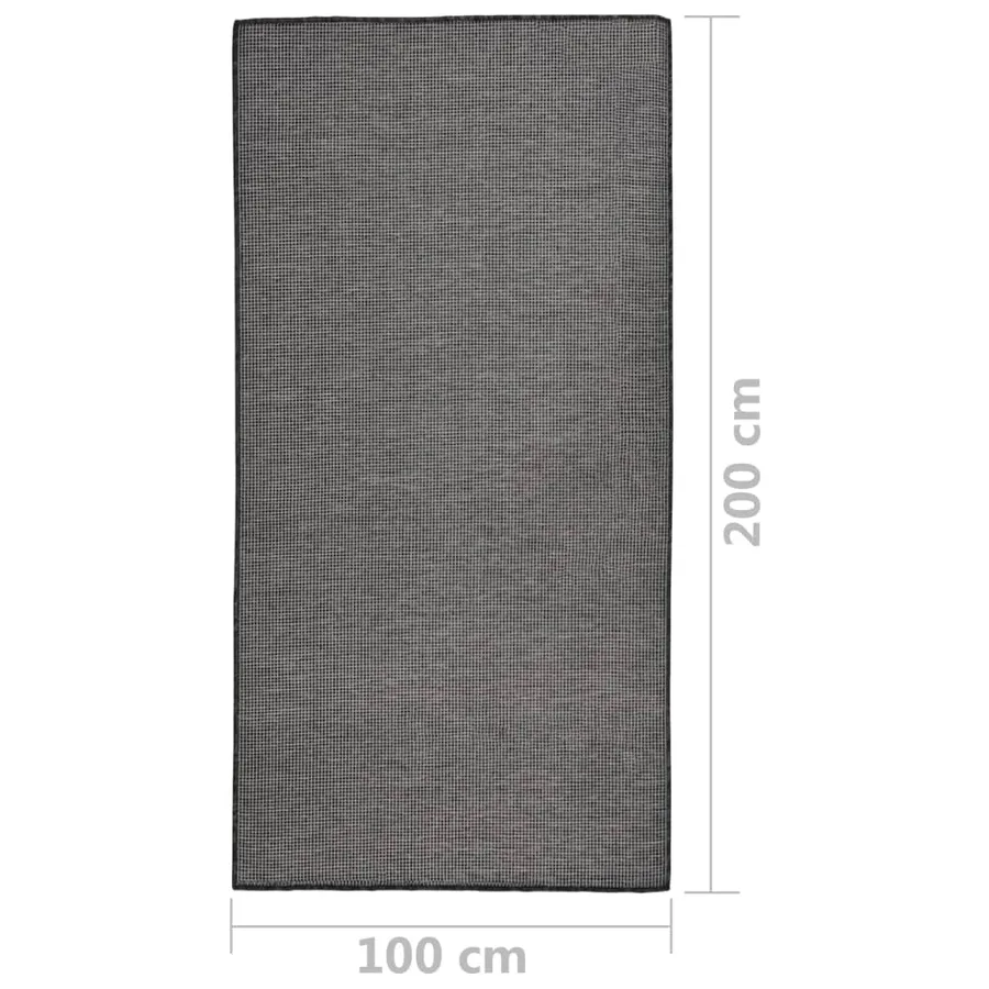 Tapis à tissage plat d'extérieur 100x200 cm Gris - 6