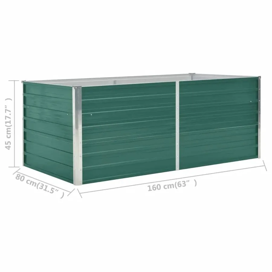 Jardinière 160 x 80 x 45 cm Acier galvanisé Vert - 7