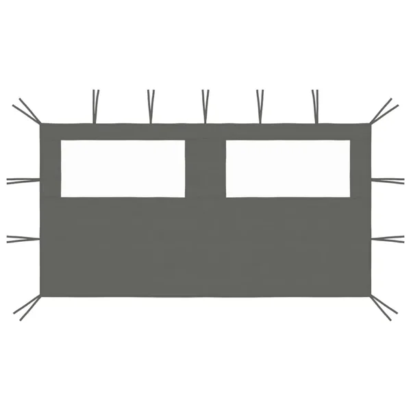 Paroi latérale de belvédère avec fenêtres 4x2 m Anthracite