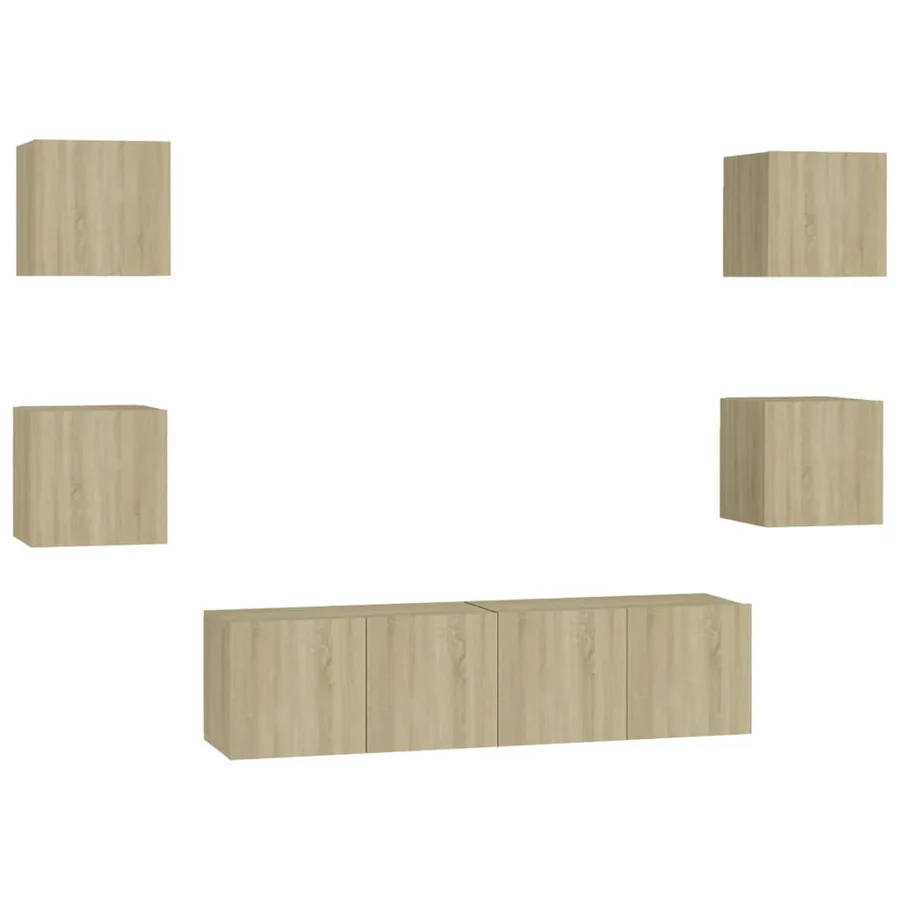 Ensemble de meubles TV 6 pcs Chêne sonoma Bois d'ingénierie - 2