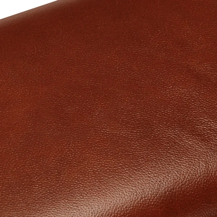 Banc saut de cheval 38 cm marron cuir véritable et manguier - 7