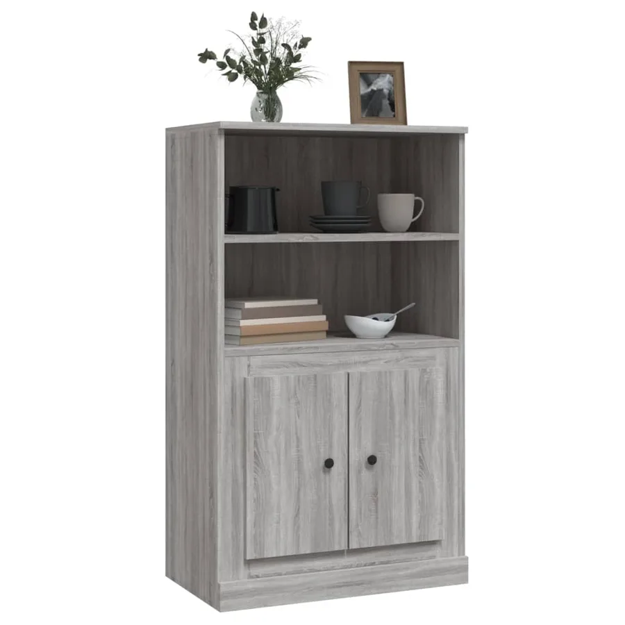 Buffet haut sonoma gris 60x35,5x103,5 cm bois d'ingénierie - 4