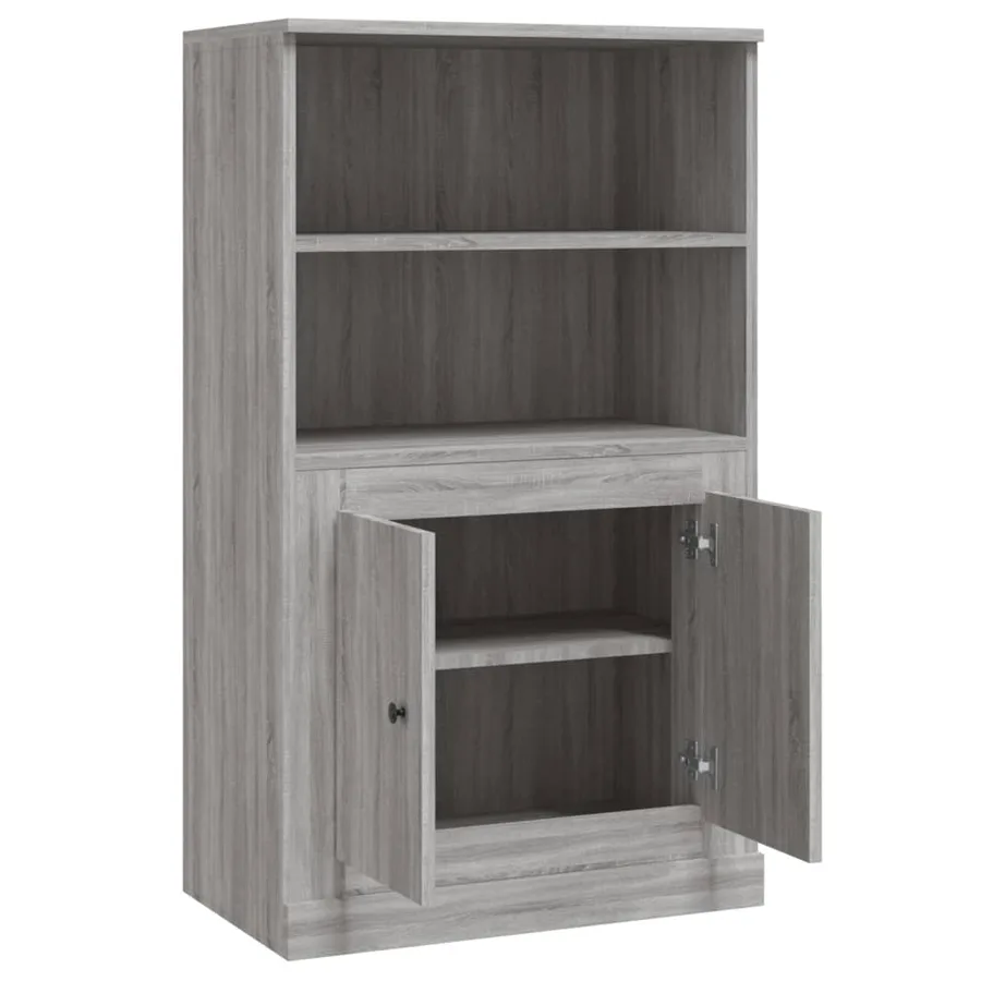 Buffet haut sonoma gris 60x35,5x103,5 cm bois d'ingénierie - 8