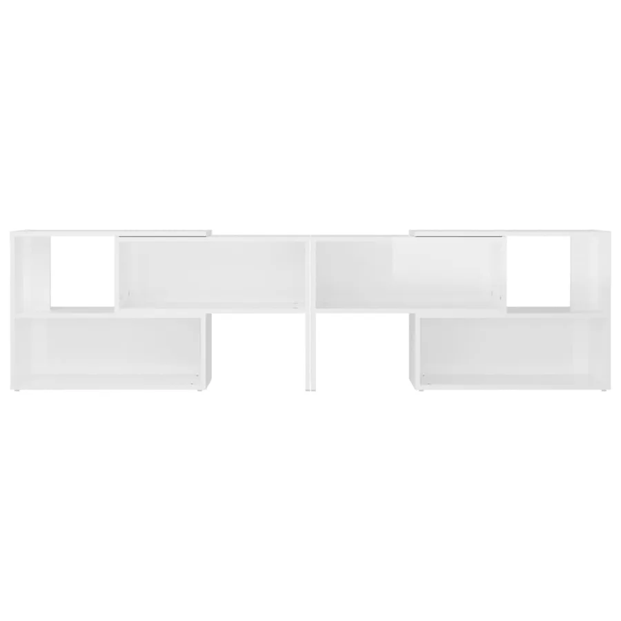 Meuble TV Blanc brillant 149x30x52 cm Bois d'ingénierie - 5