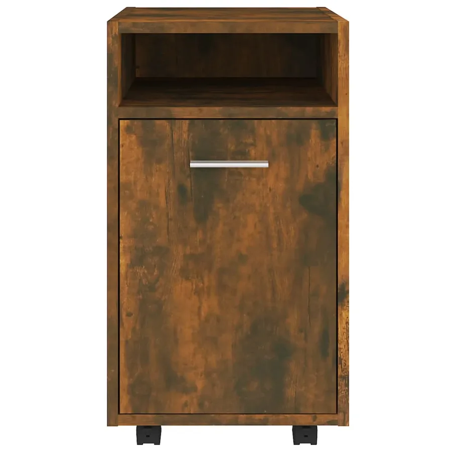 Armoire appoint à roues Chêne fumé 33x38x60cm Bois d'ingénierie - 3