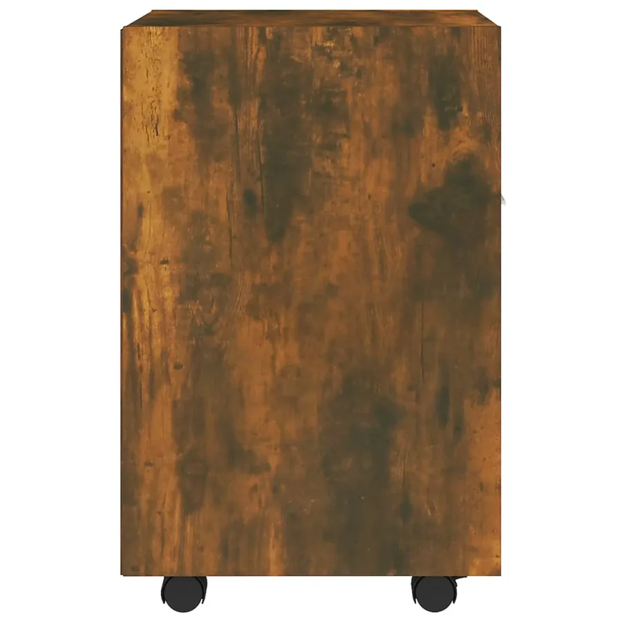 Armoire appoint à roues Chêne fumé 33x38x60cm Bois d'ingénierie - 4