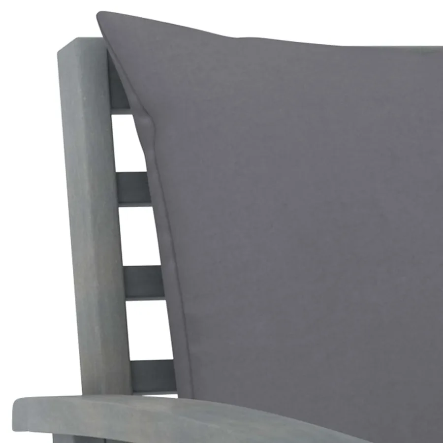 Chaises de jardin lot de 2 avec coussins gris foncé Bois acacia - 5