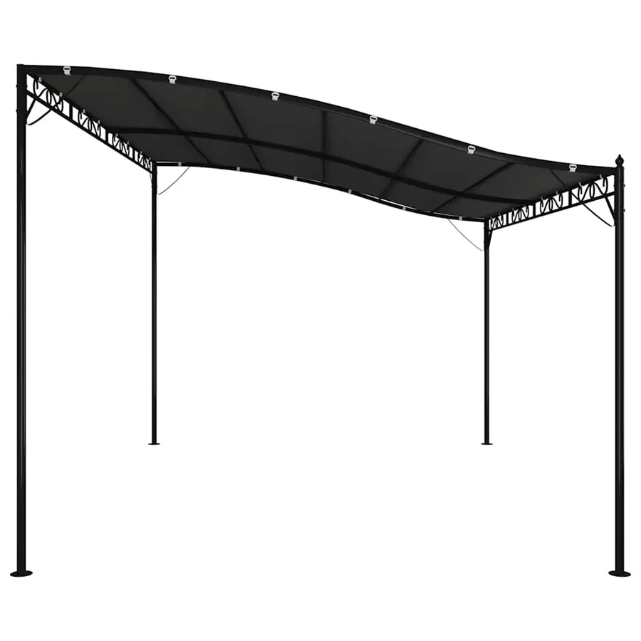 Auvent anthracite 4x3 m 180 g/m² tissu et acier - 5