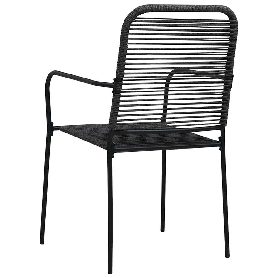Chaises de jardin lot de 4 Corde en coton et acier Noir - 5