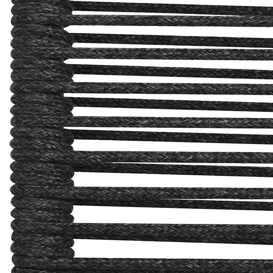 Chaises de jardin lot de 4 Corde en coton et acier Noir - 6