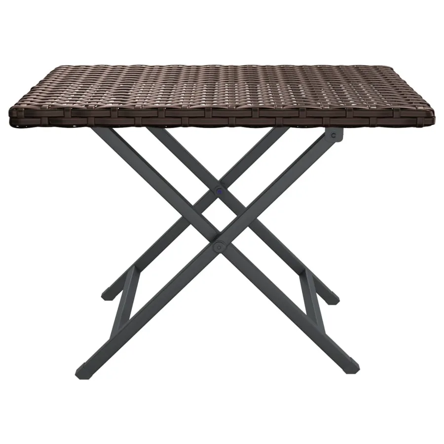 Table pliable marron 45x35x32 cm résine tressée - 3