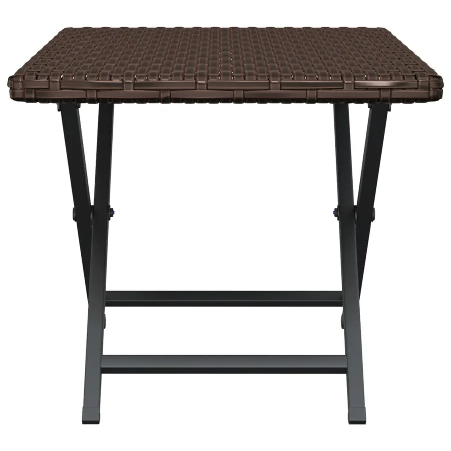 Table pliable marron 45x35x32 cm résine tressée - 4