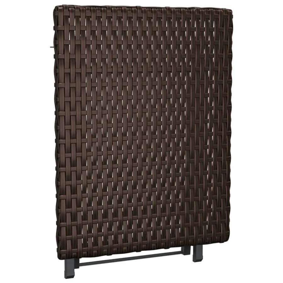 Table pliable marron 45x35x32 cm résine tressée - 5