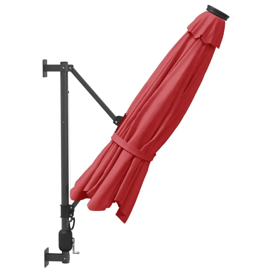 Parasol mural rouge vif 290 cm - 4