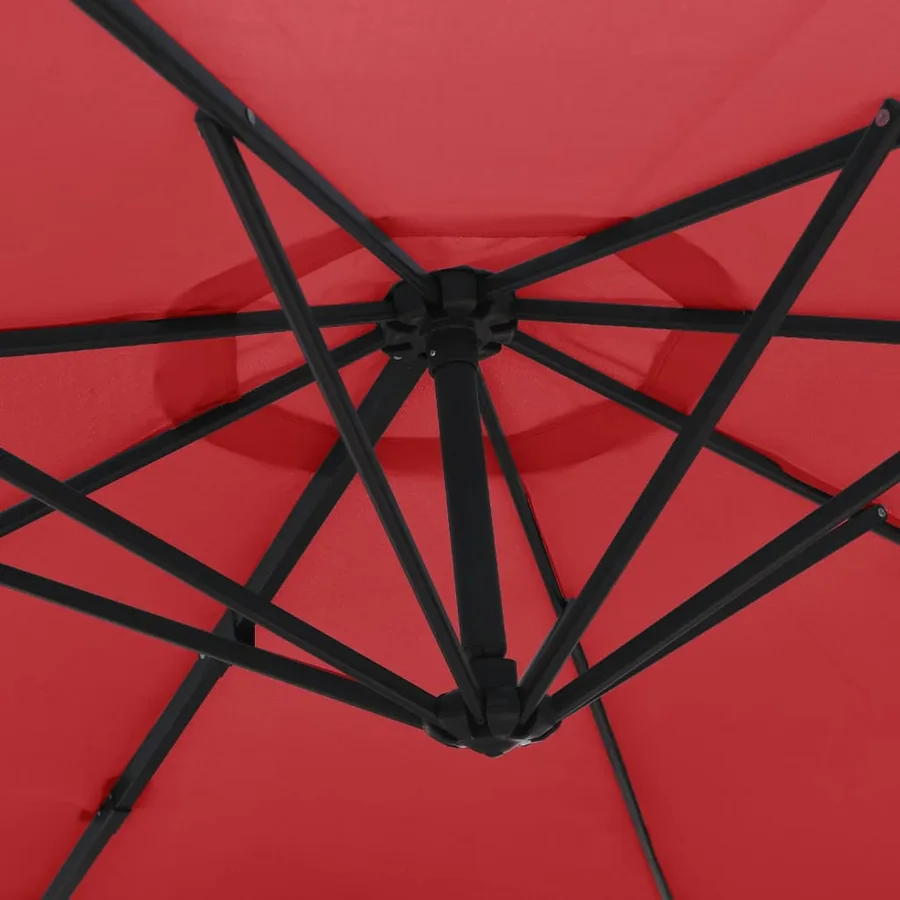 Parasol mural rouge vif 290 cm - 6
