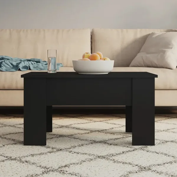 Table basse noir 79x49x41 cm bois d'ingénierie