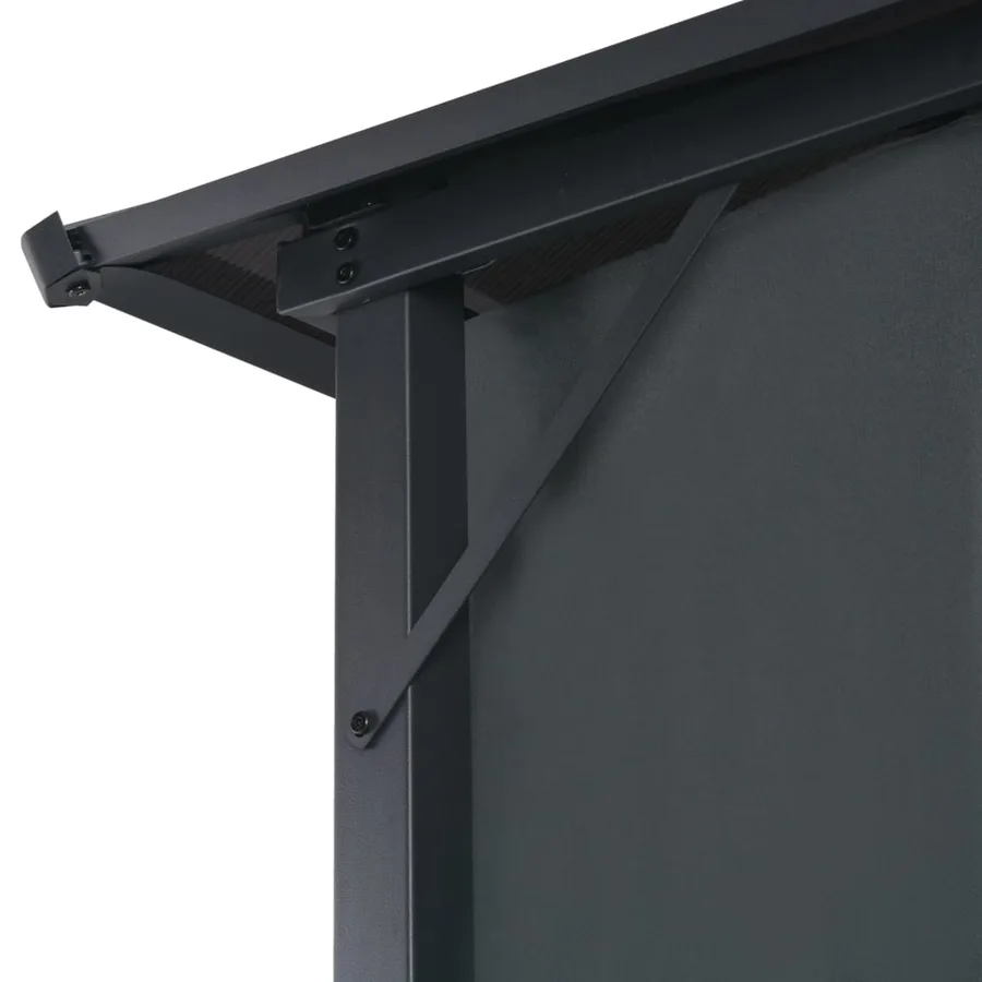 Tonnelle avec rideau Aluminium 4x3x2,6 m Noir - 5