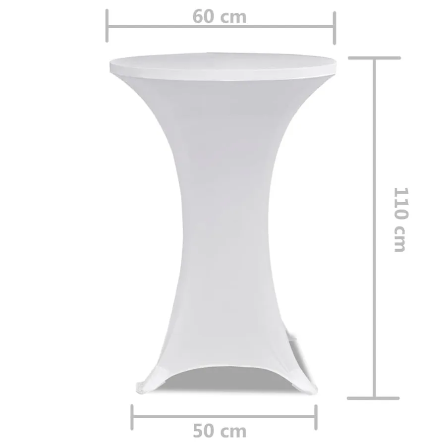 Housses élastiques de table Ø 60 cm Blanc 2 pcs - 5