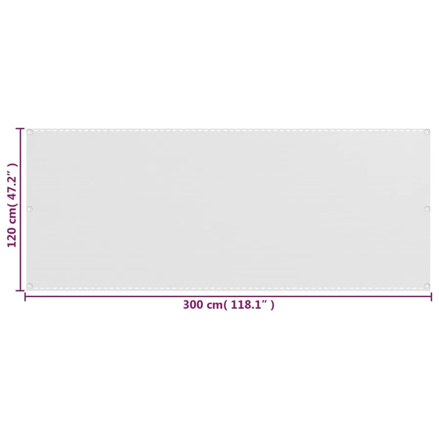 Écran de balcon Blanc 120x300 cm PEHD - 5