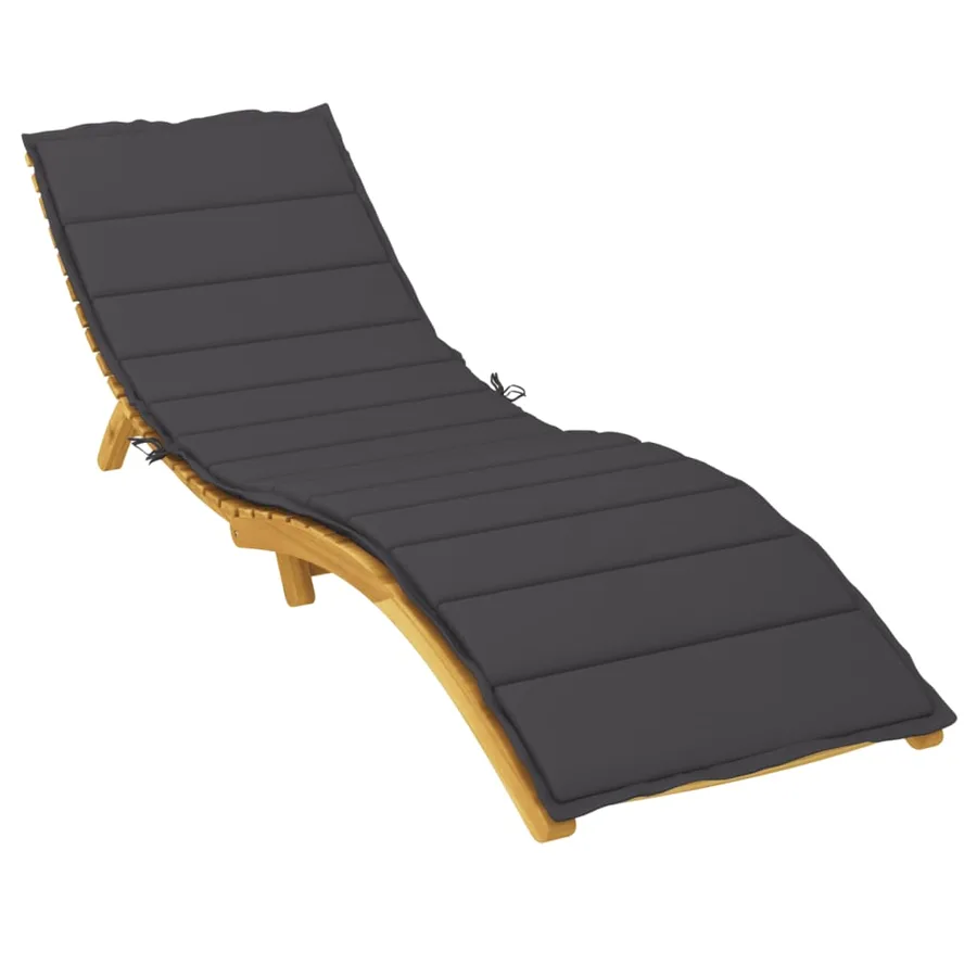 Coussin de chaise longue noir 200x70x3 cm tissu oxford - 3