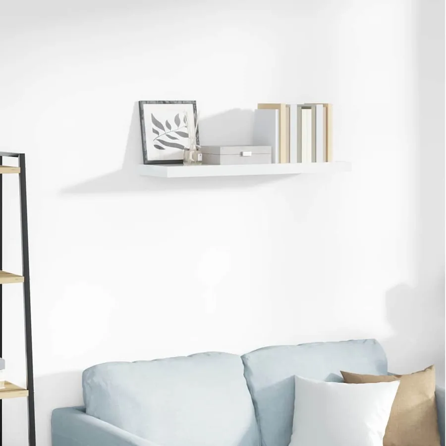 Étagère murale flottante Blanc brillant 80x23,5x3,8 cm MDF