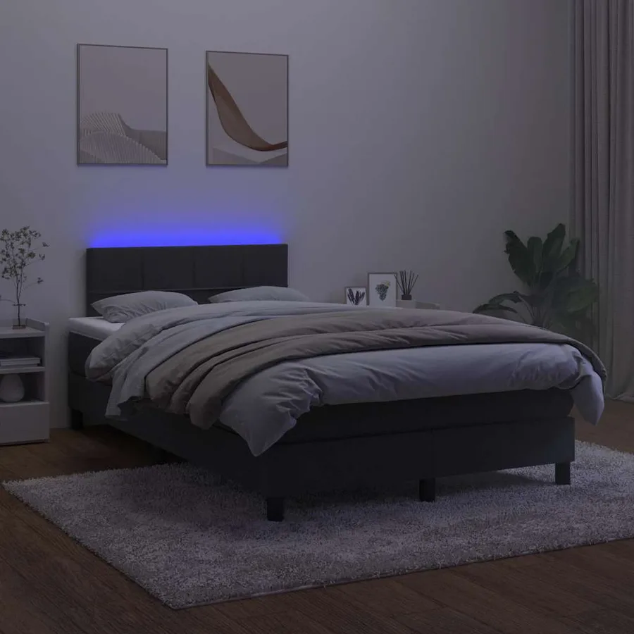 Sommier à lattes de lit avec matelas et LED Noir 120 x 200 cm - 3