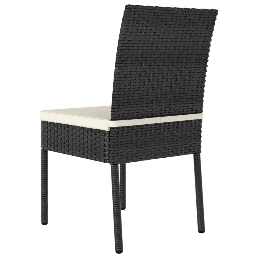Chaises à manger de jardin lot de 2 Résine tressée Noir - 4