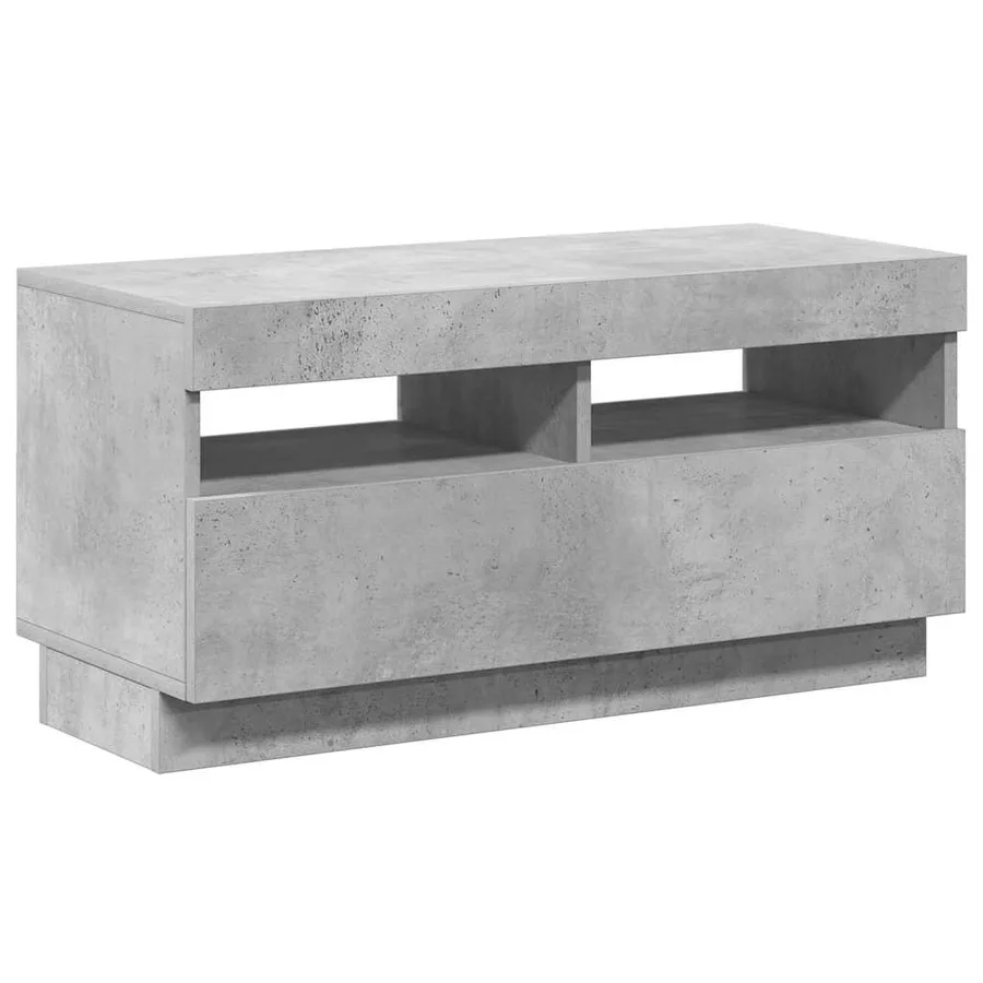 Meuble TV avec lumières LED gris béton 80x35x40 cm - 6