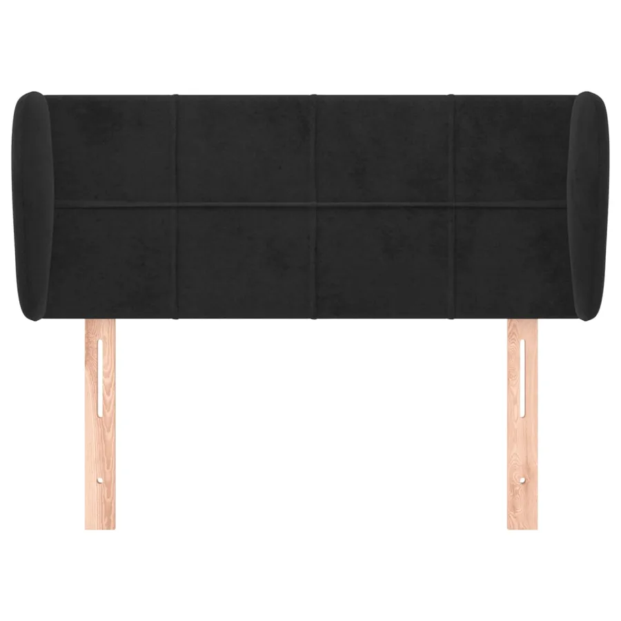 Tête de lit avec oreilles Noir 103x23x78/88 cm Velours - 3
