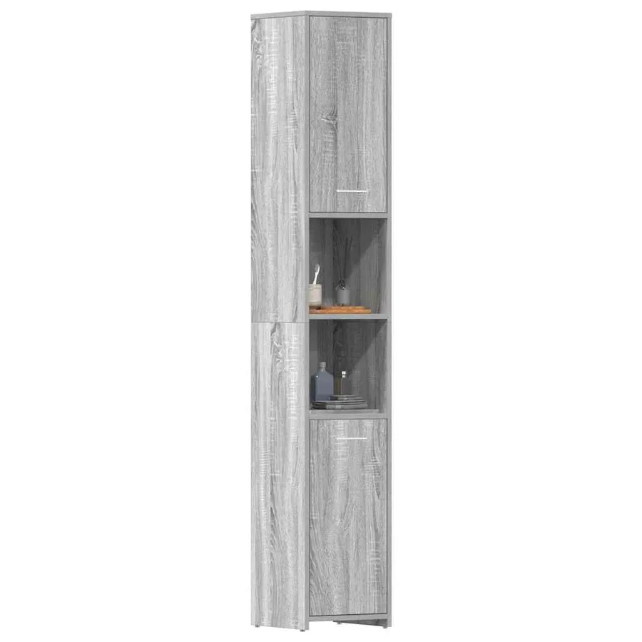 Armoire de bain Sonoma gris 30x30x183,5 cm Bois d'ingénierie - 4