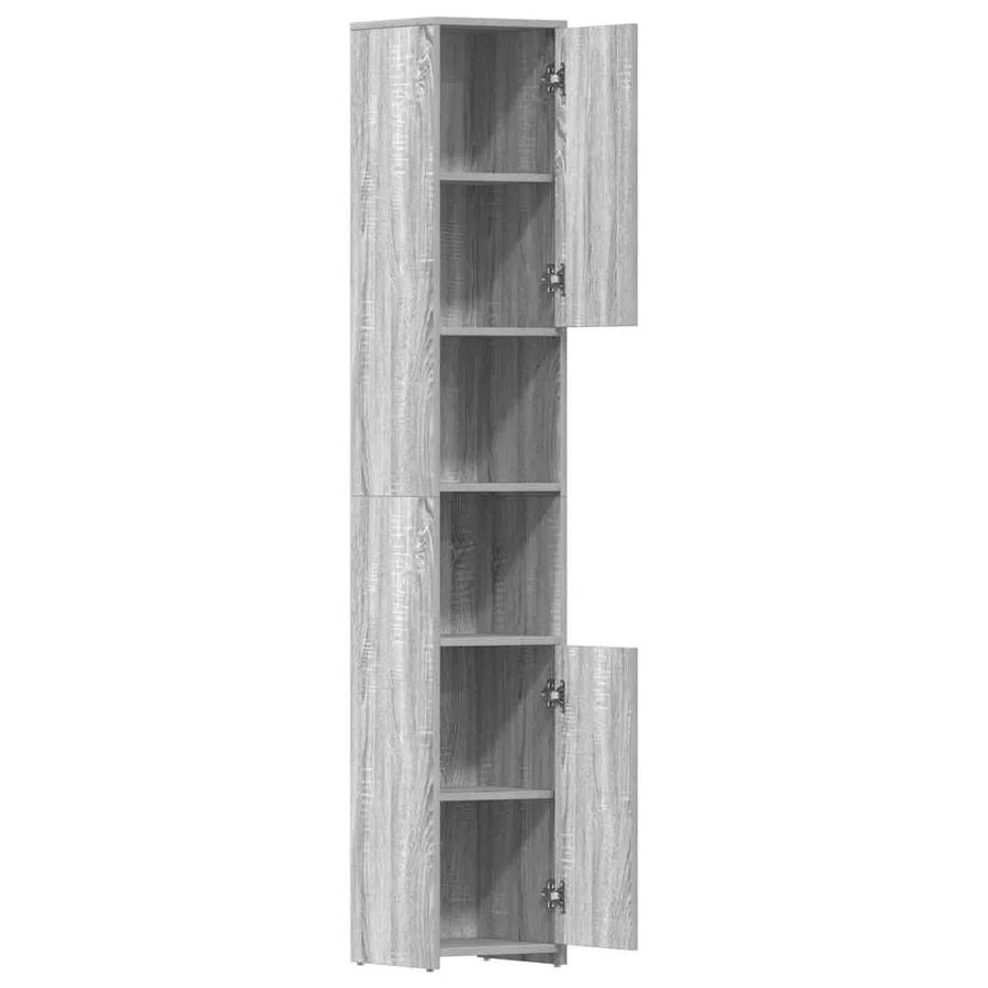 Armoire de bain Sonoma gris 30x30x183,5 cm Bois d'ingénierie - 5