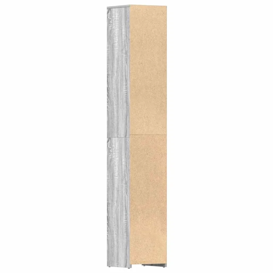 Armoire de bain Sonoma gris 30x30x183,5 cm Bois d'ingénierie - 8