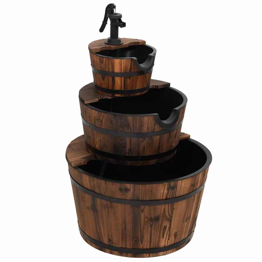Fontaine à eau avec pompe 60x60x94 cm Bois de sapin massif - 2