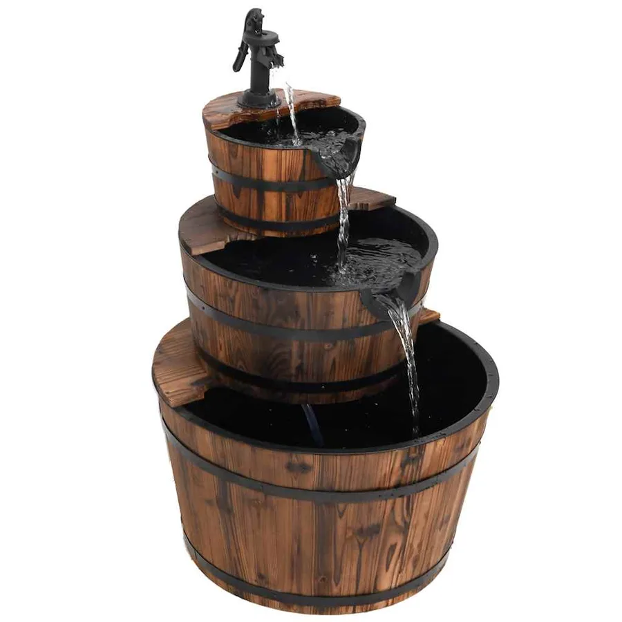 Fontaine à eau avec pompe 60x60x94 cm Bois de sapin massif - 3