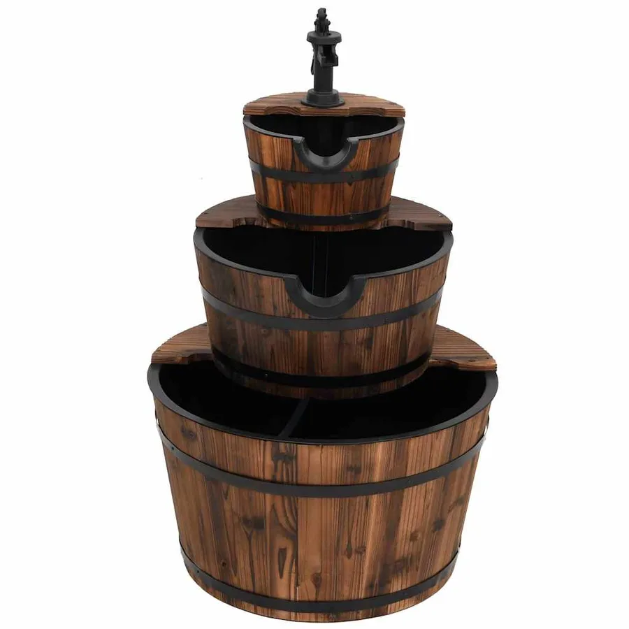 Fontaine à eau avec pompe 60x60x94 cm Bois de sapin massif - 4
