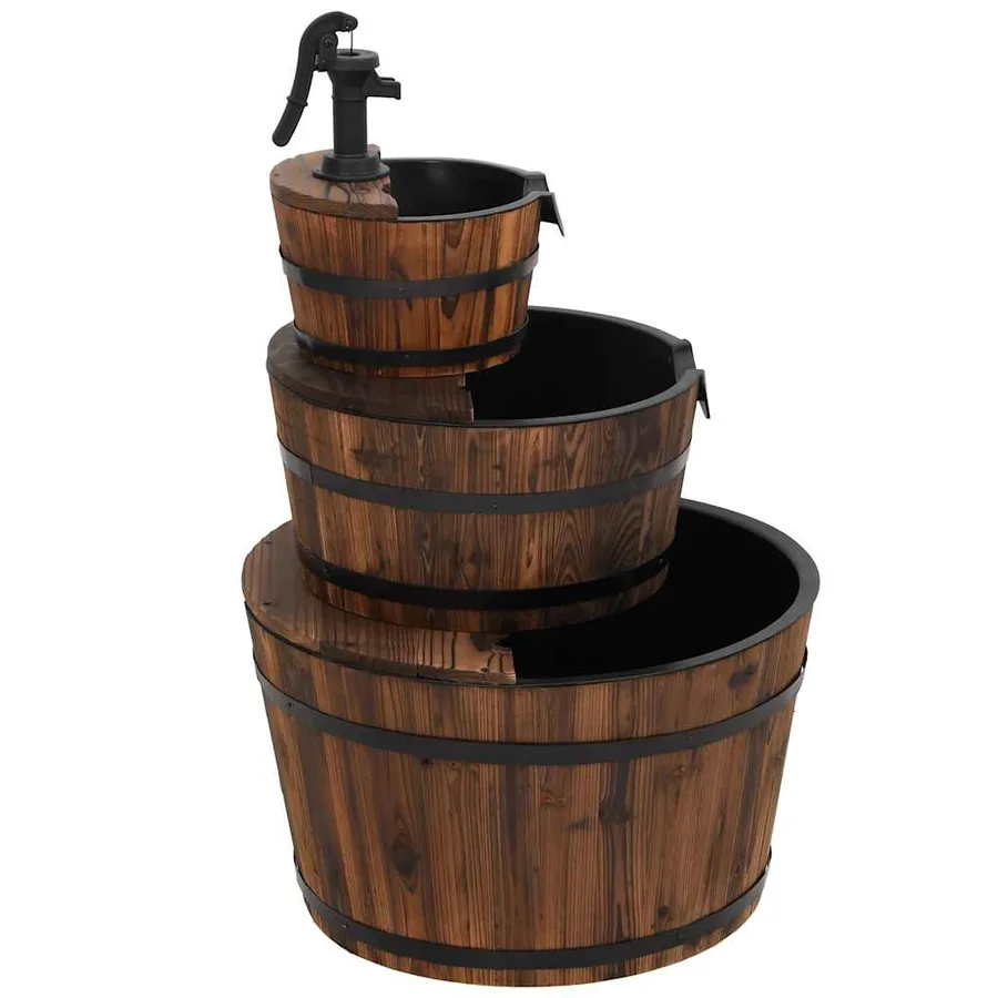 Fontaine à eau avec pompe 60x60x94 cm Bois de sapin massif - 5